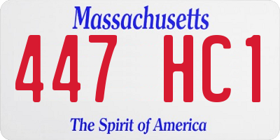 MA license plate 447HC1