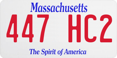 MA license plate 447HC2