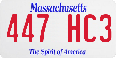MA license plate 447HC3