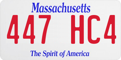 MA license plate 447HC4