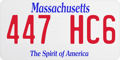 MA license plate 447HC6