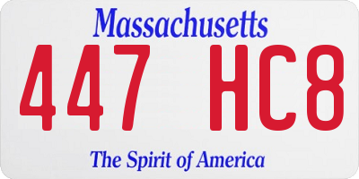 MA license plate 447HC8