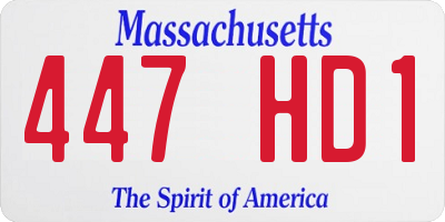 MA license plate 447HD1