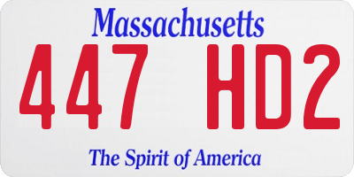 MA license plate 447HD2