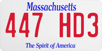 MA license plate 447HD3