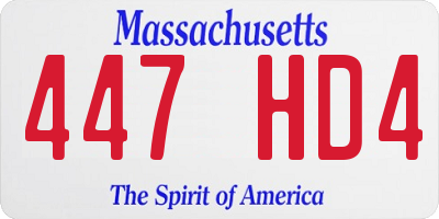 MA license plate 447HD4