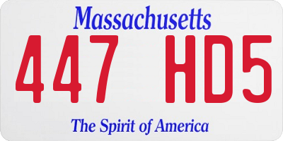 MA license plate 447HD5