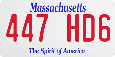 MA license plate 447HD6