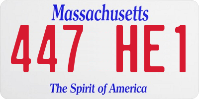 MA license plate 447HE1