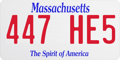 MA license plate 447HE5
