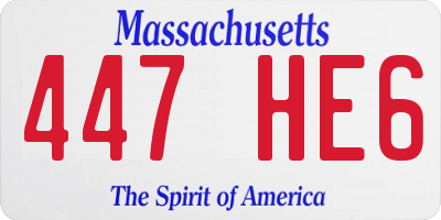 MA license plate 447HE6