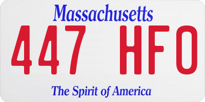 MA license plate 447HF0