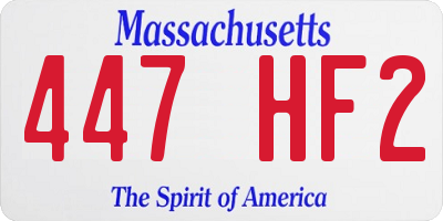 MA license plate 447HF2