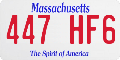 MA license plate 447HF6
