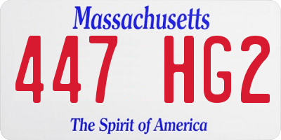 MA license plate 447HG2