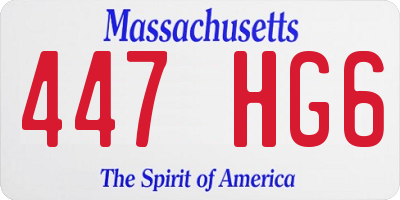 MA license plate 447HG6