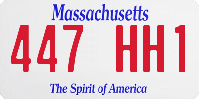 MA license plate 447HH1