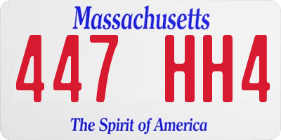 MA license plate 447HH4