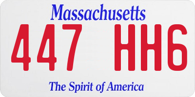 MA license plate 447HH6