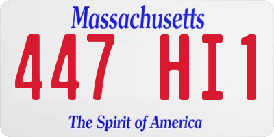 MA license plate 447HI1