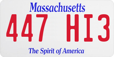 MA license plate 447HI3