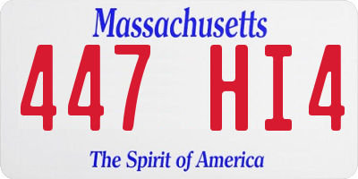 MA license plate 447HI4