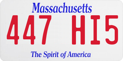 MA license plate 447HI5