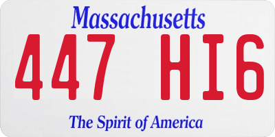 MA license plate 447HI6