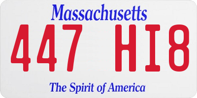 MA license plate 447HI8