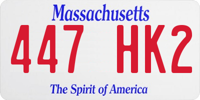 MA license plate 447HK2