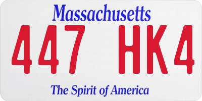 MA license plate 447HK4