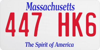 MA license plate 447HK6