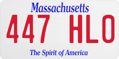 MA license plate 447HL0