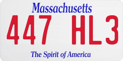 MA license plate 447HL3