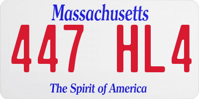 MA license plate 447HL4