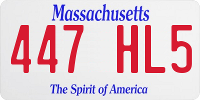 MA license plate 447HL5