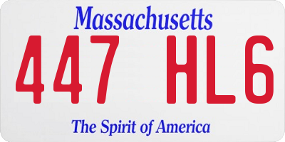 MA license plate 447HL6