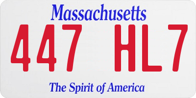 MA license plate 447HL7