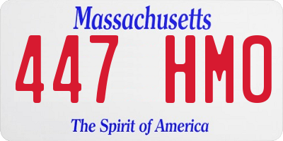 MA license plate 447HM0