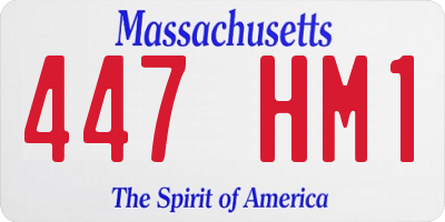 MA license plate 447HM1