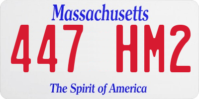 MA license plate 447HM2