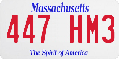 MA license plate 447HM3