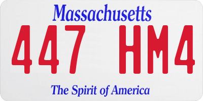 MA license plate 447HM4