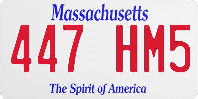 MA license plate 447HM5
