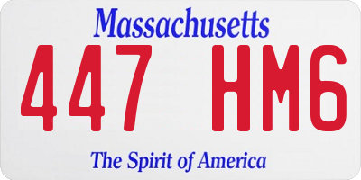 MA license plate 447HM6