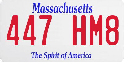 MA license plate 447HM8