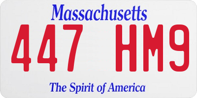 MA license plate 447HM9