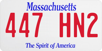 MA license plate 447HN2