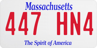 MA license plate 447HN4