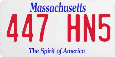 MA license plate 447HN5